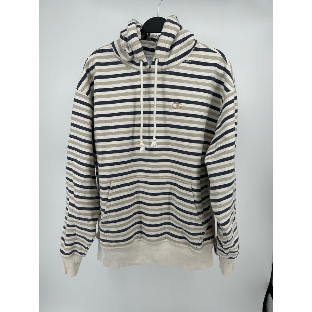 Champion Hoodie Mens XL Multi-Color Excellent Striped Reverse Weave Pullover